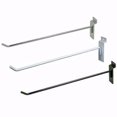 SLATWALL HOOK 12" BLACK,WHITE,CHROME (100 PCS)